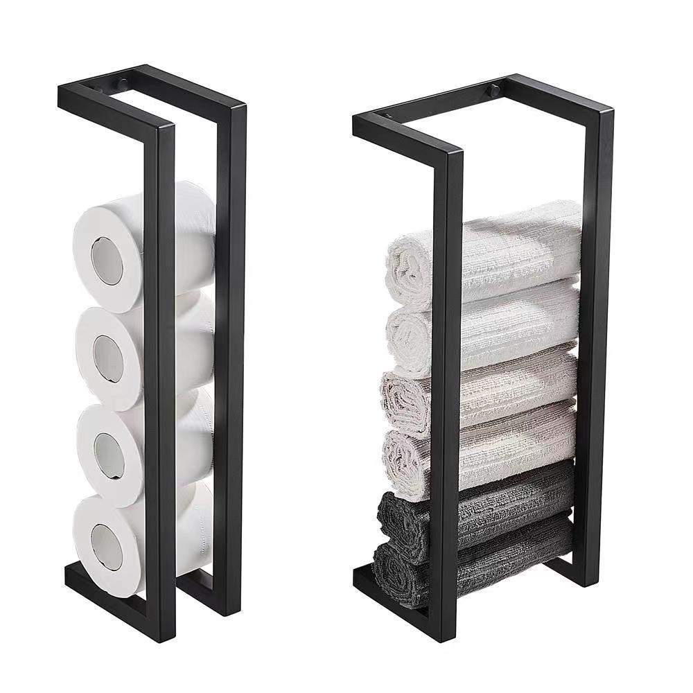 Bathroom Towel Rack Bath Towel Storage Rack Hotel Toilet Towel Roll Stand Dual-use